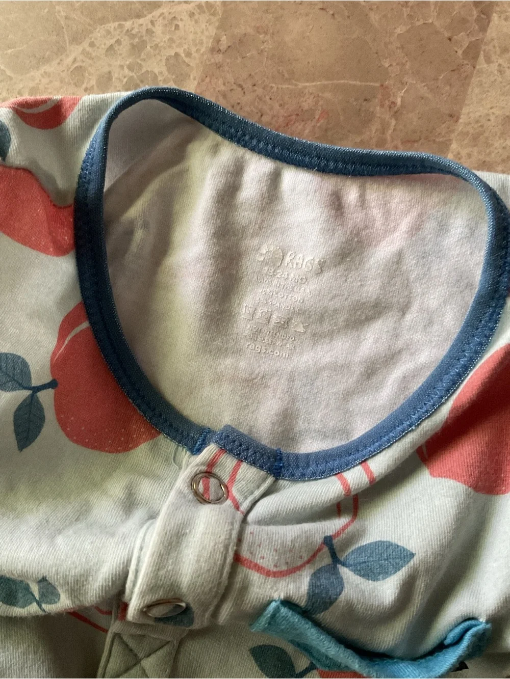 Rags to raches tank top romper peaches 18-24 months snaps